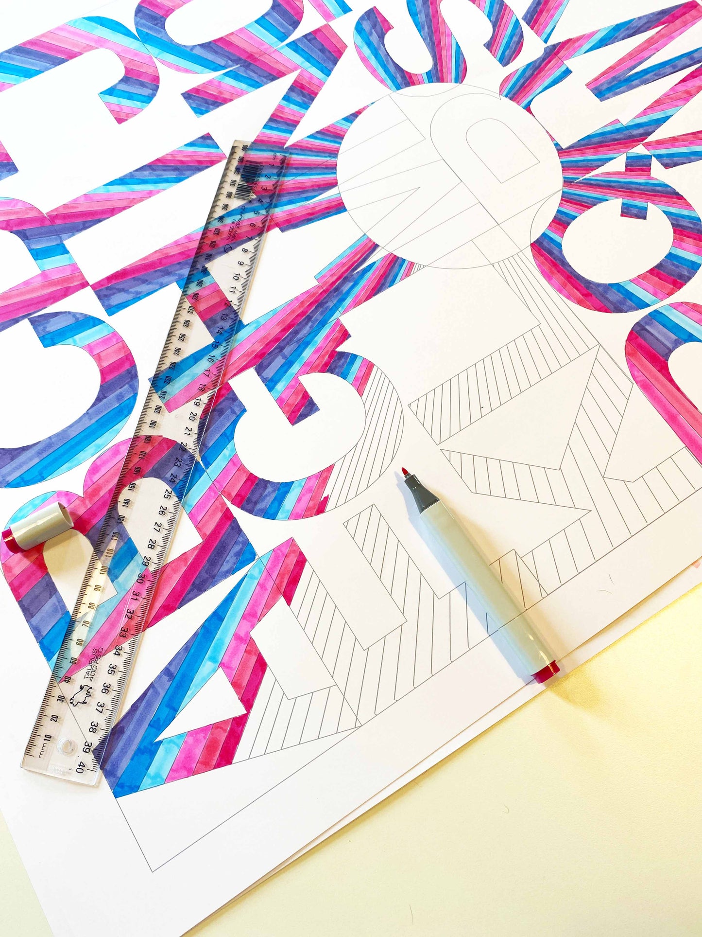 Alphabet Number 2 Supersonic Blending Card A1 Poster Size Coloring