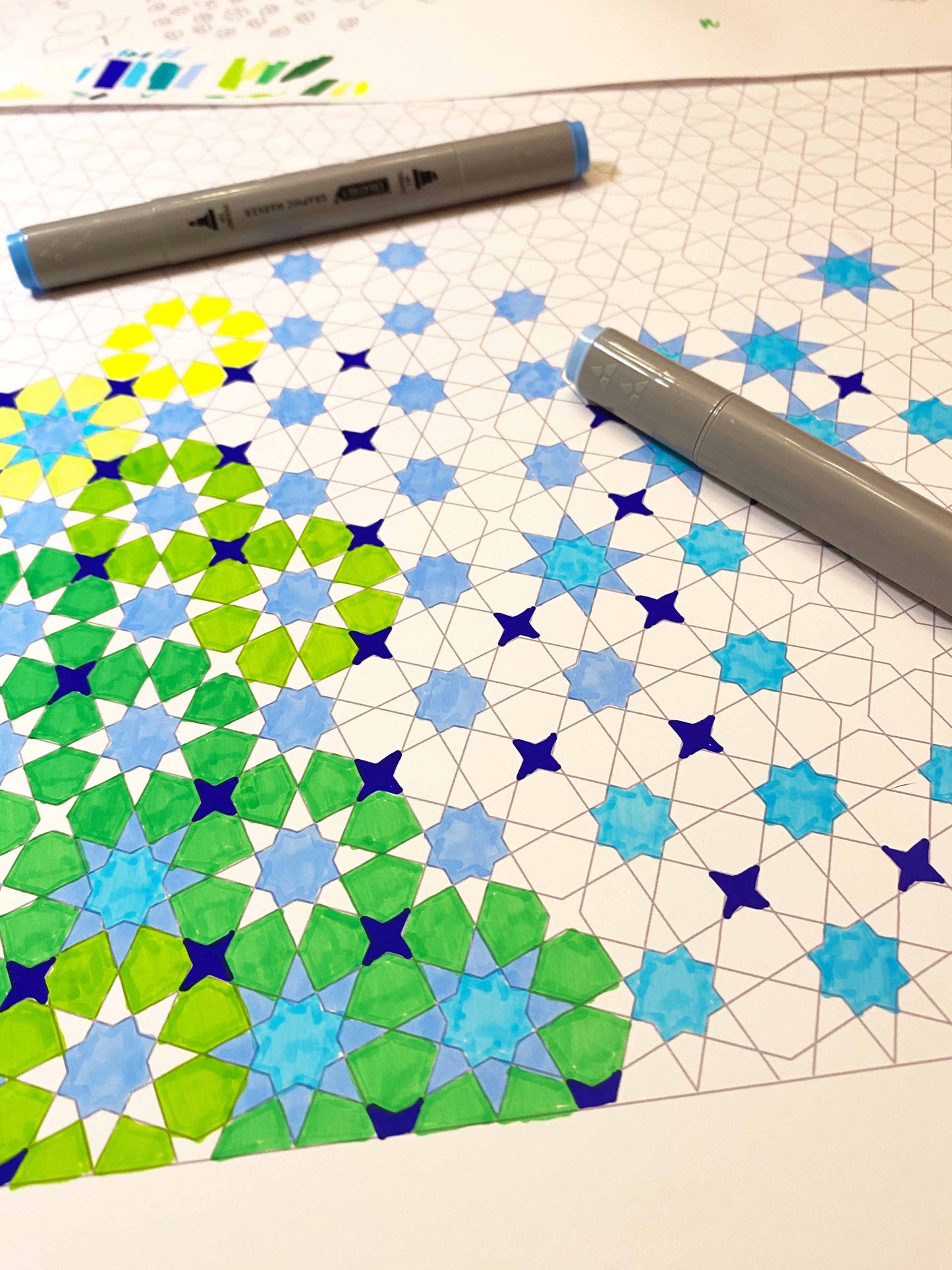 star pattern poster size colouring large format A1 for Copic Markers