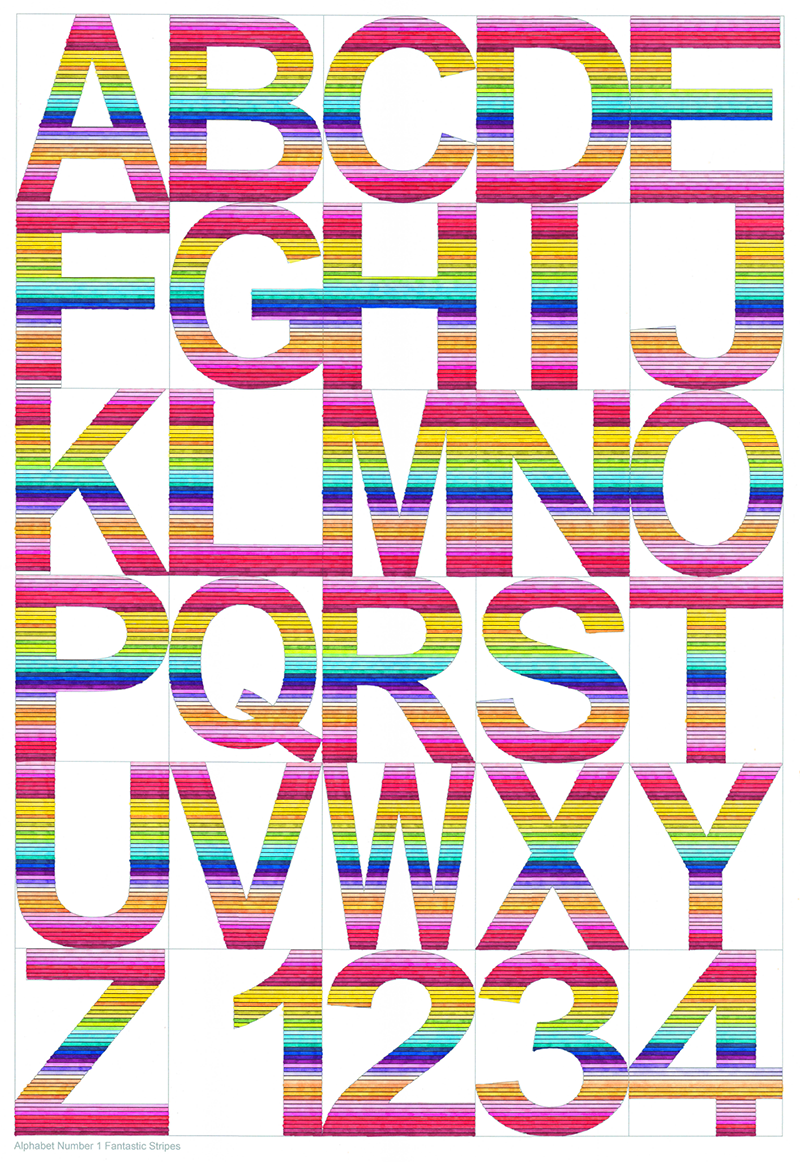 alphabet poster size colouring large format A1 for Copic Markers