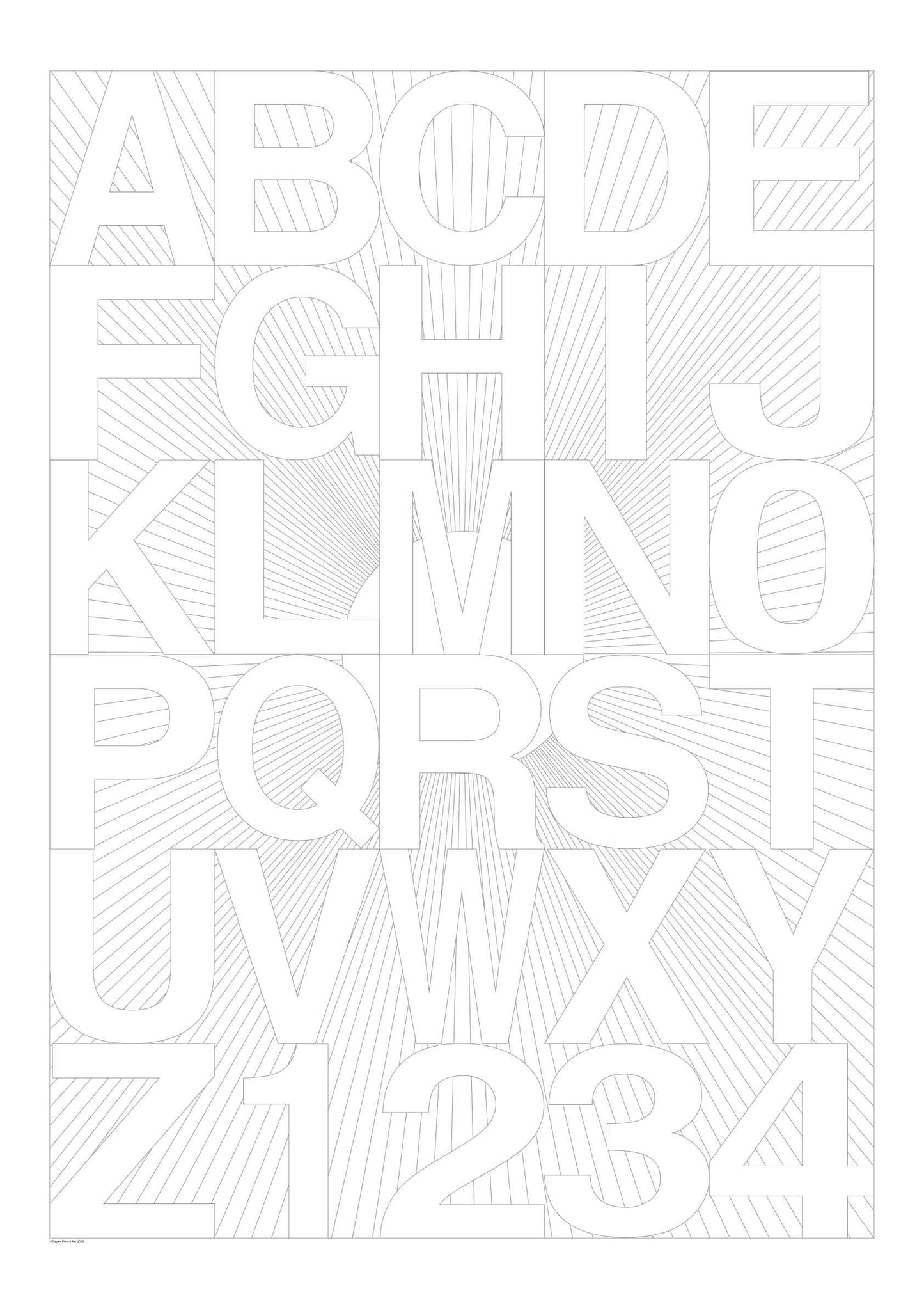 alphabet colouring sheet large format poster size watercolour paper