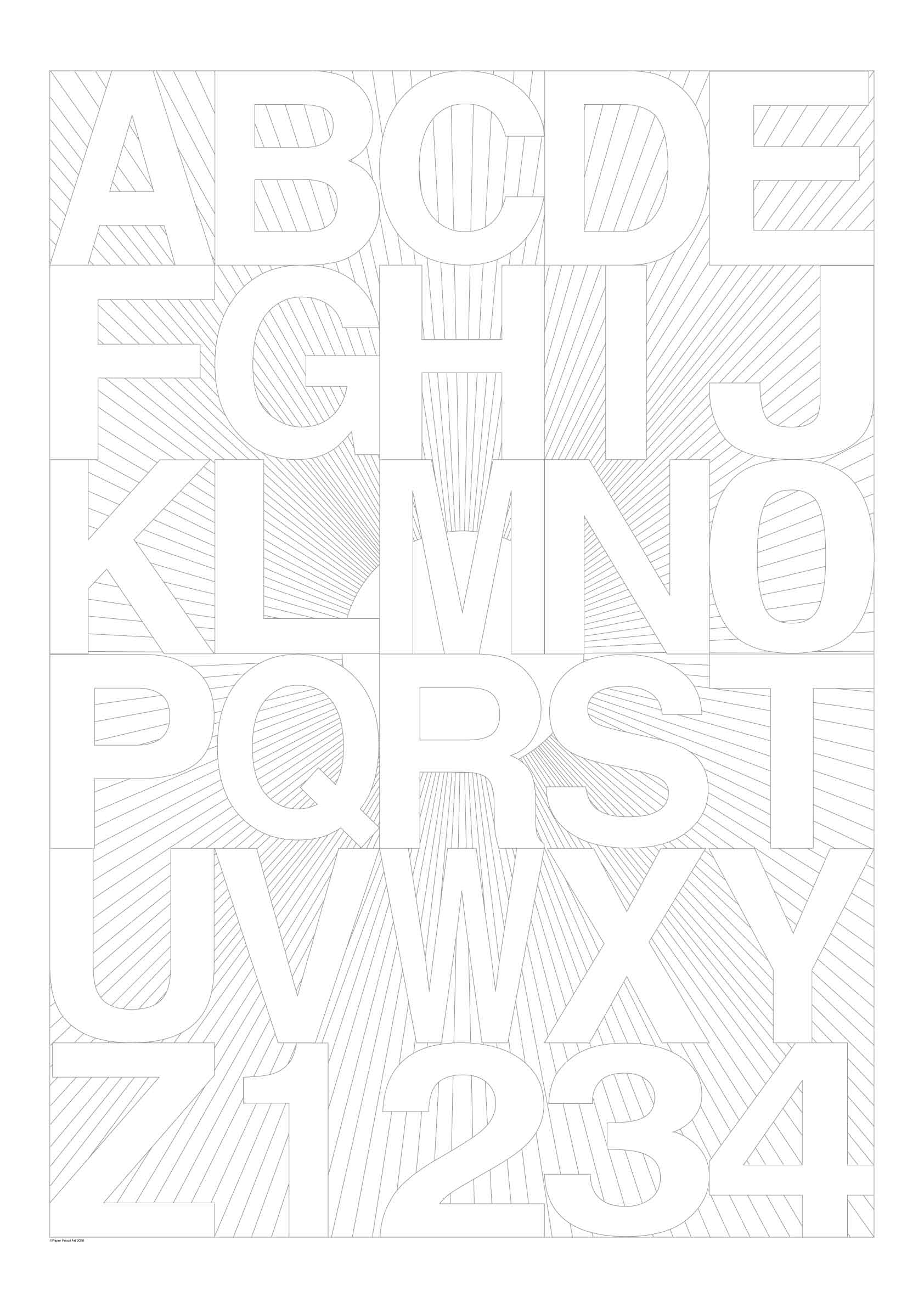 alphabet colouring sheet large format poster size watercolour paper