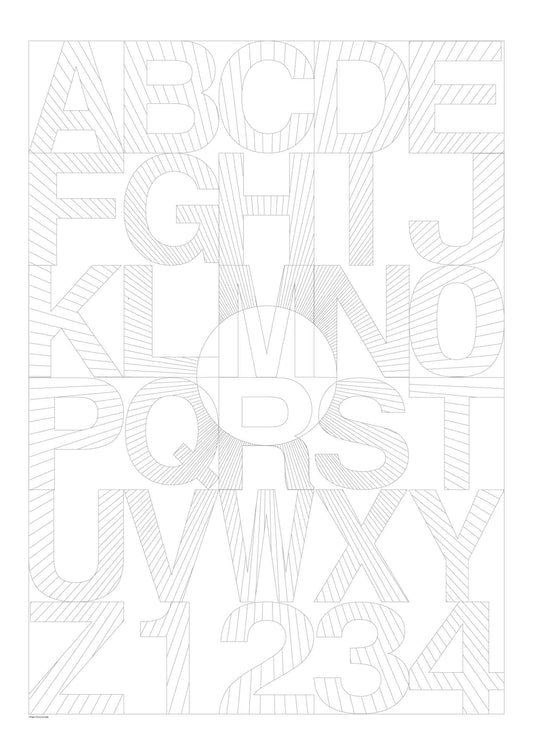 alphabet colouring sheet large format poster size watercolour paper