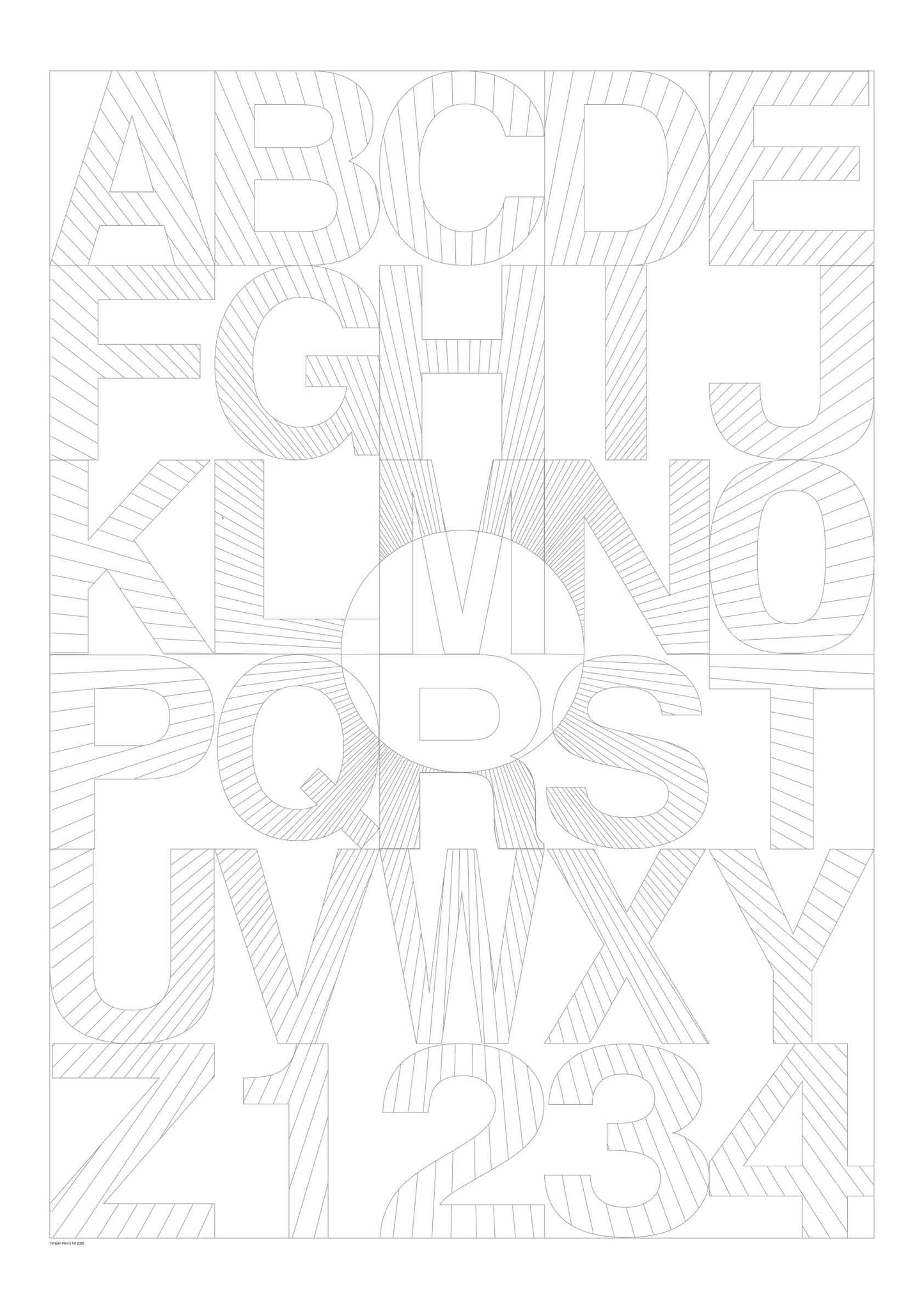 Alphabet Number 2 Supersonic Blending Card A1 Poster Size Coloring