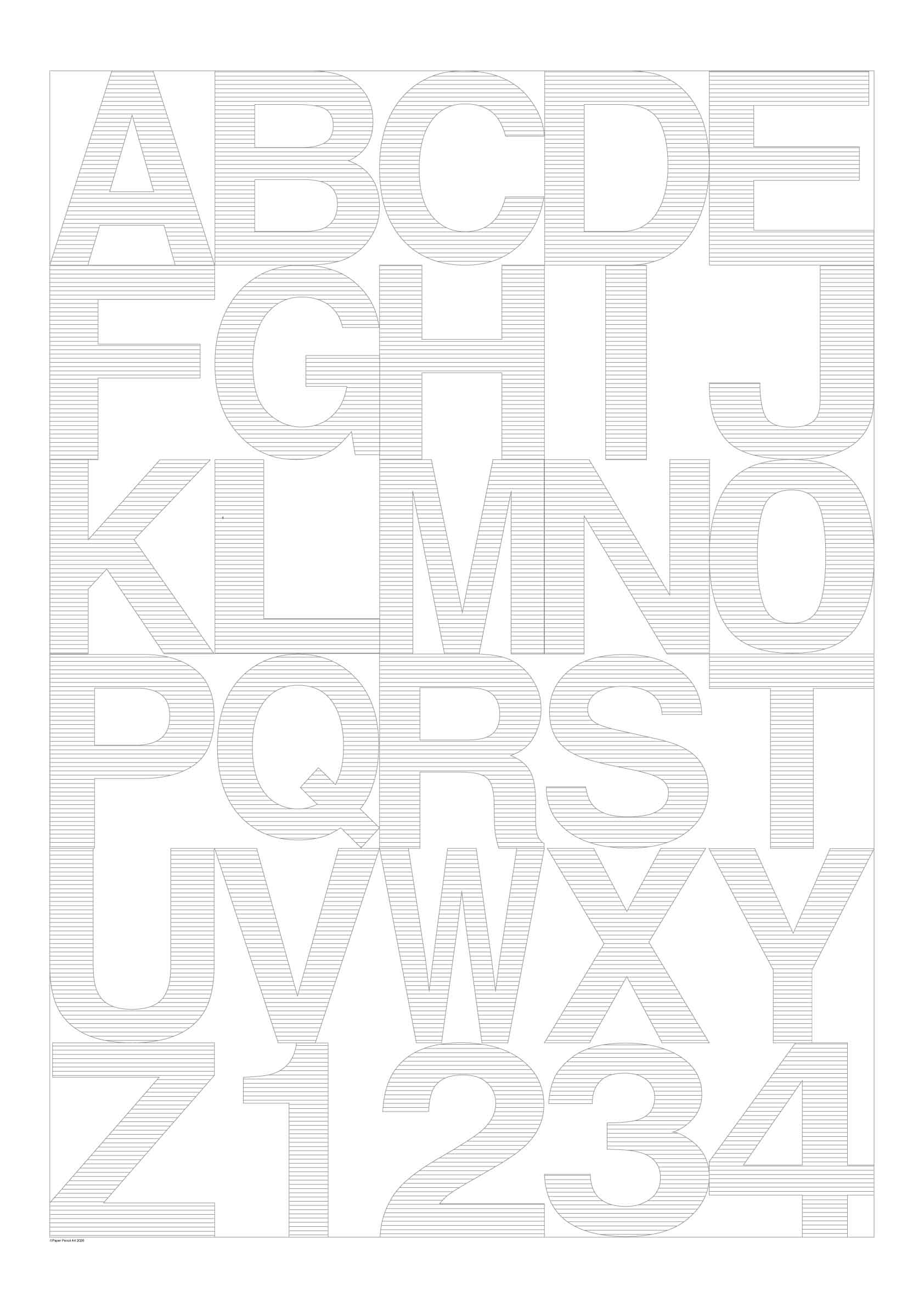alphabet poster size colouring large format A1 for Copic Markers