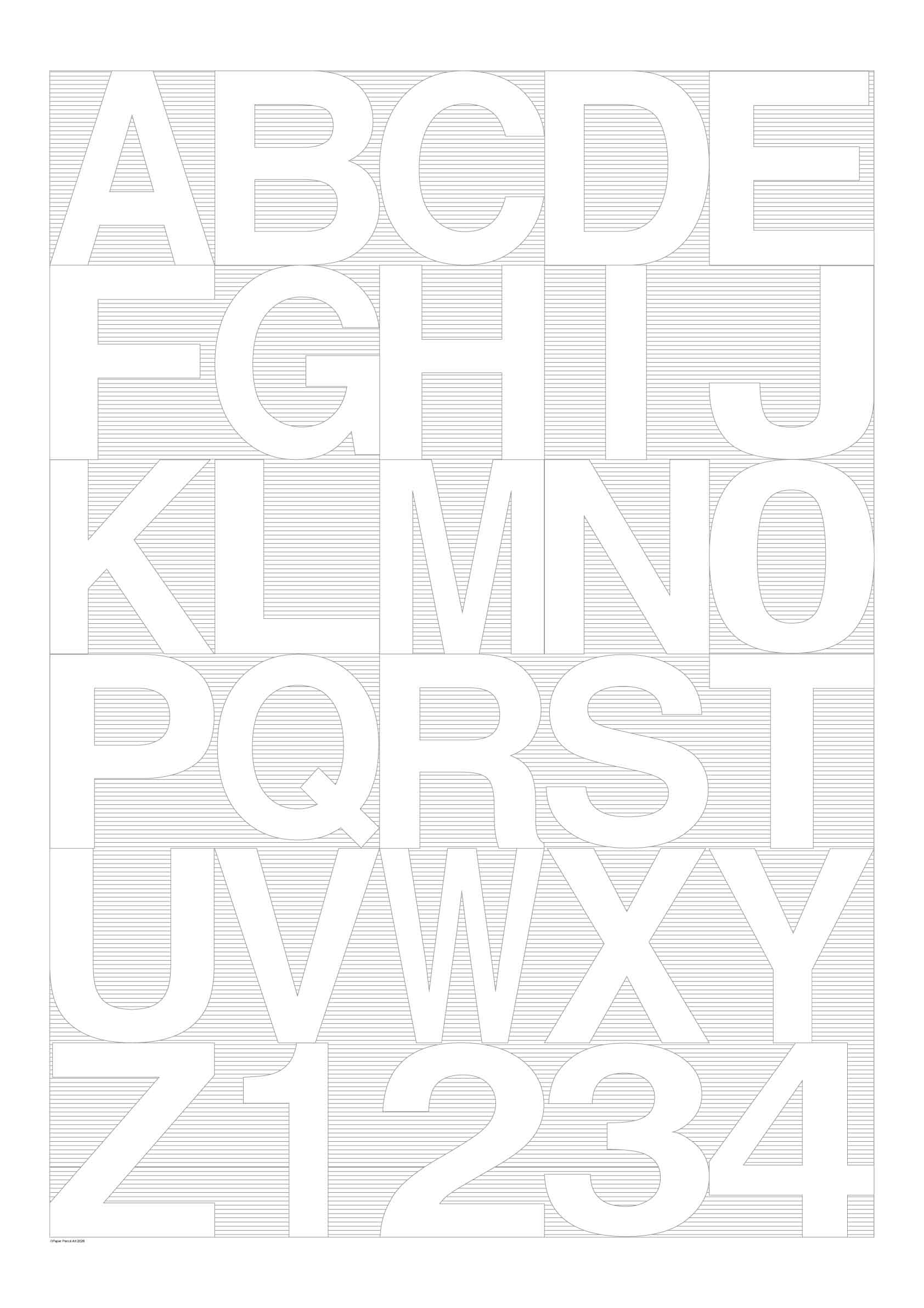 alphabet colouring sheet large format poster size watercolour paper