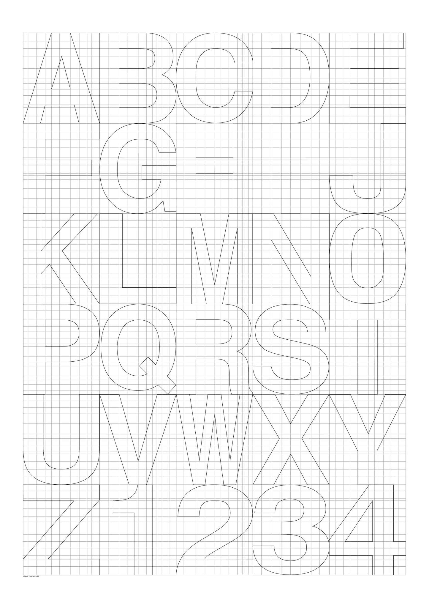 alphabet pattern poster size A1 large format colouring sheet for pencils