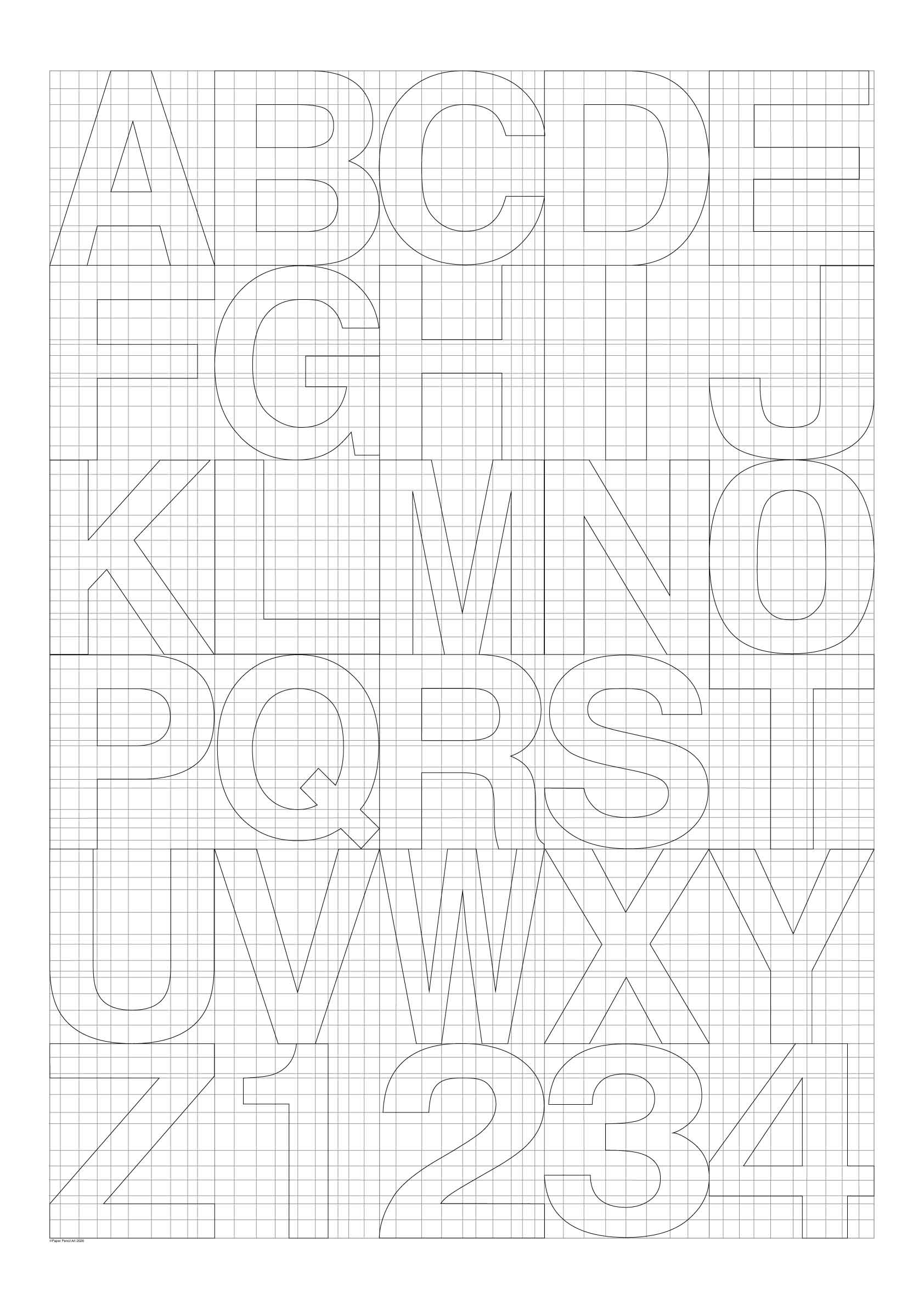 alphabet pattern poster size A1 large format colouring sheet for pencils