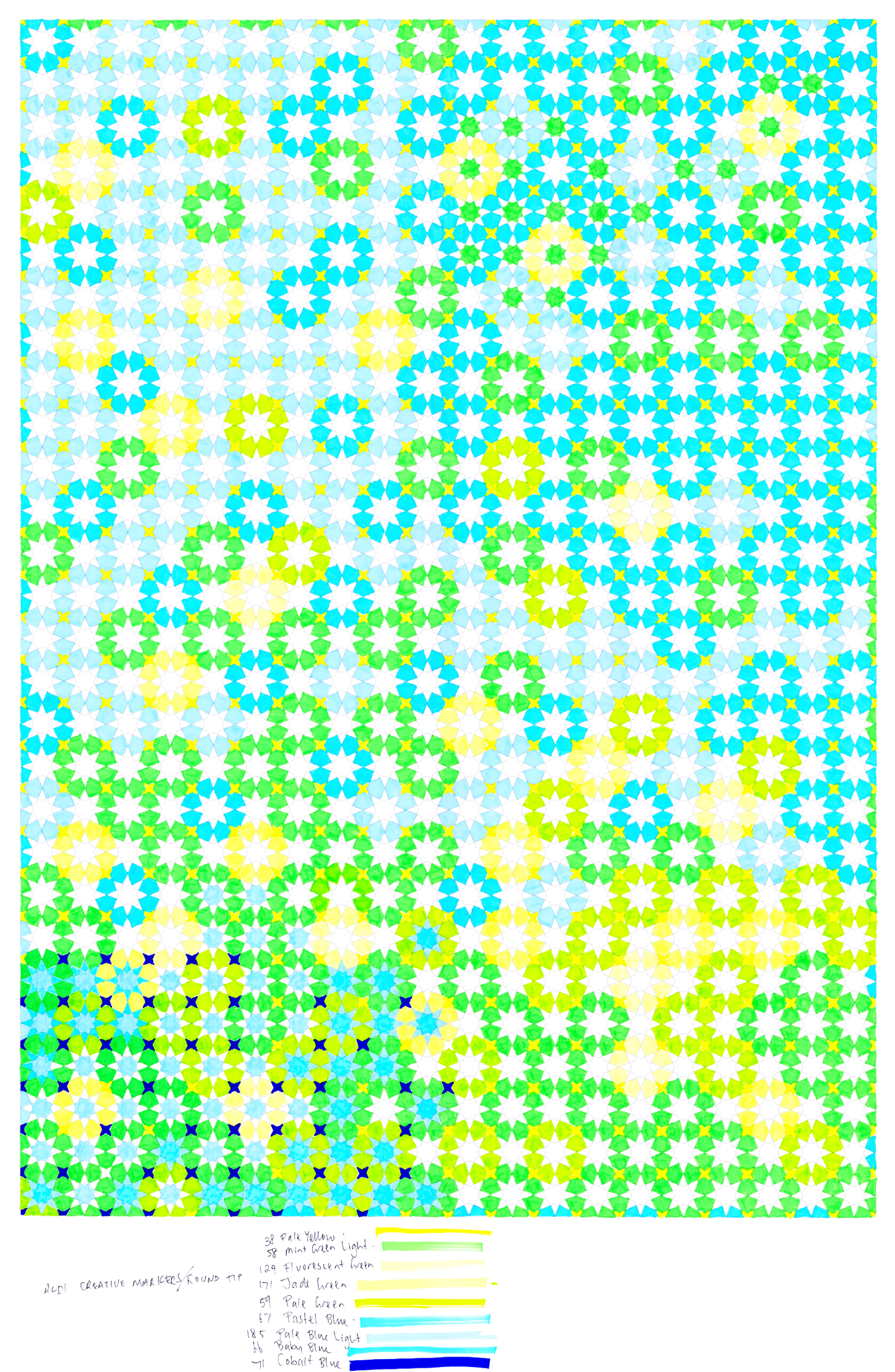 star pattern poster size colouring large format A1 for Copic Markers