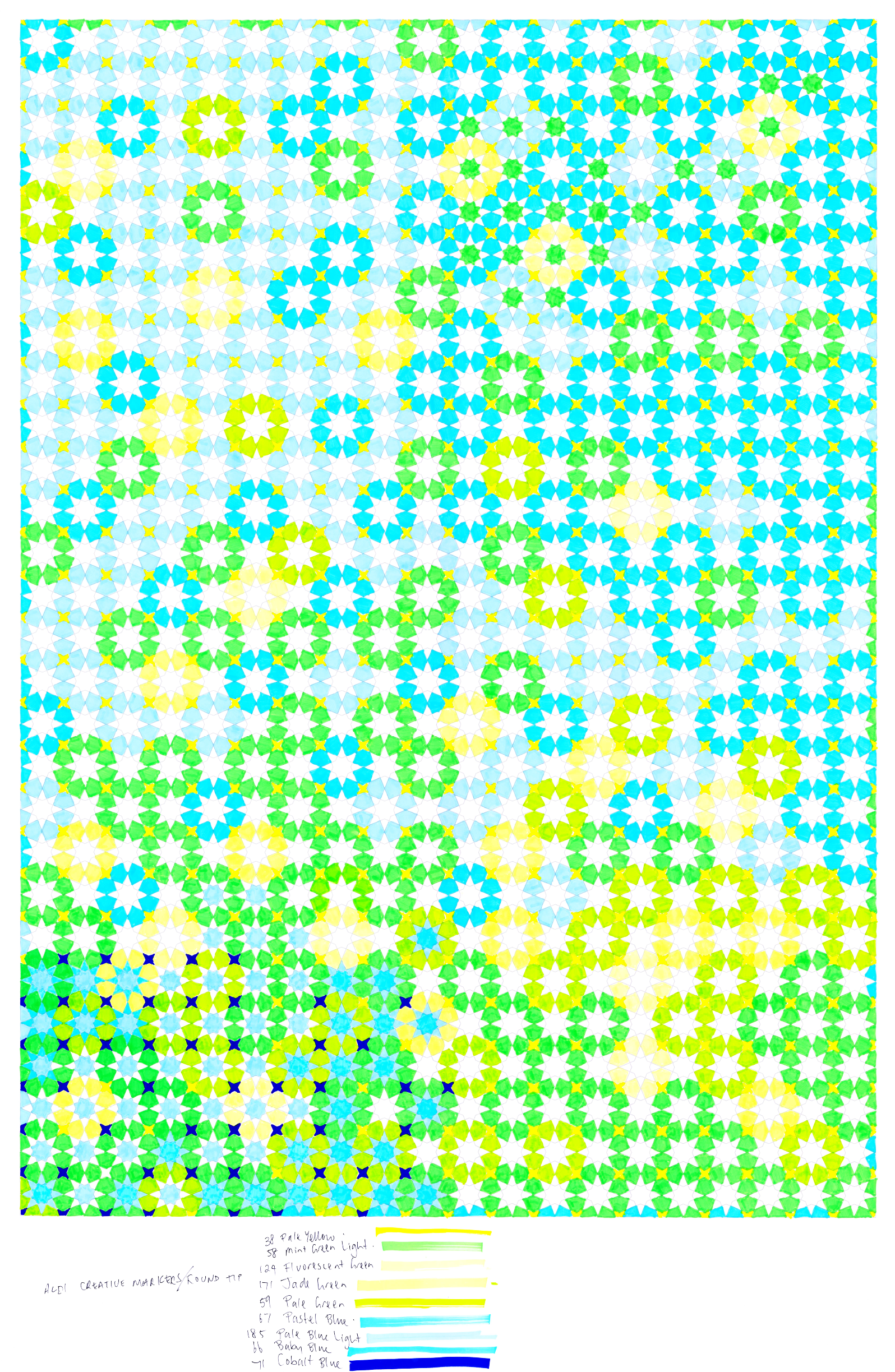 star pattern poster size colouring large format A1 for Copic Markers