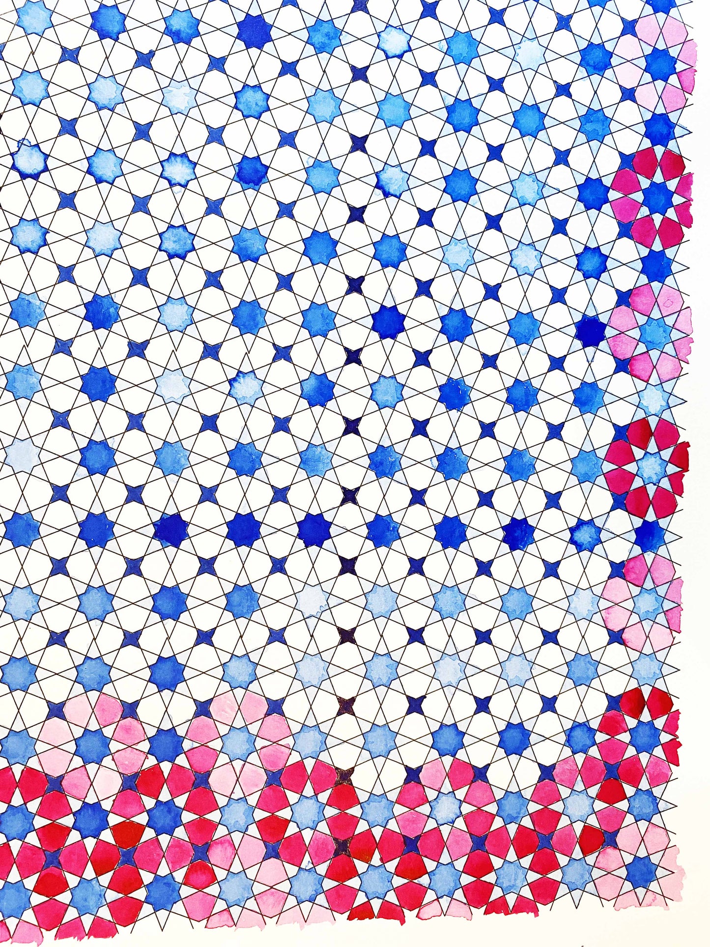 Ancient Pattern Number 1 Small Stars Watercolour Paper A1 Poster Size Coloring