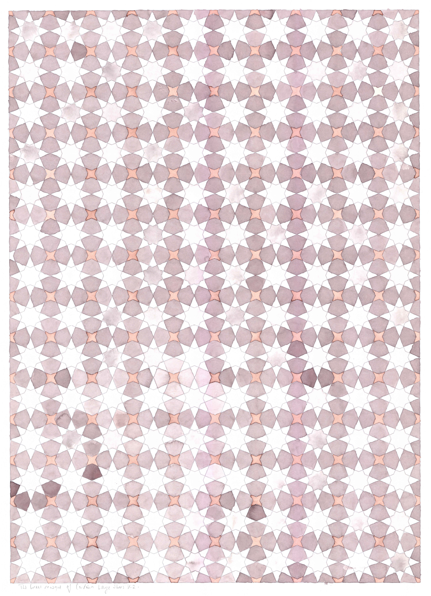 star pattern colouring sheet large format poster size watercolour paper