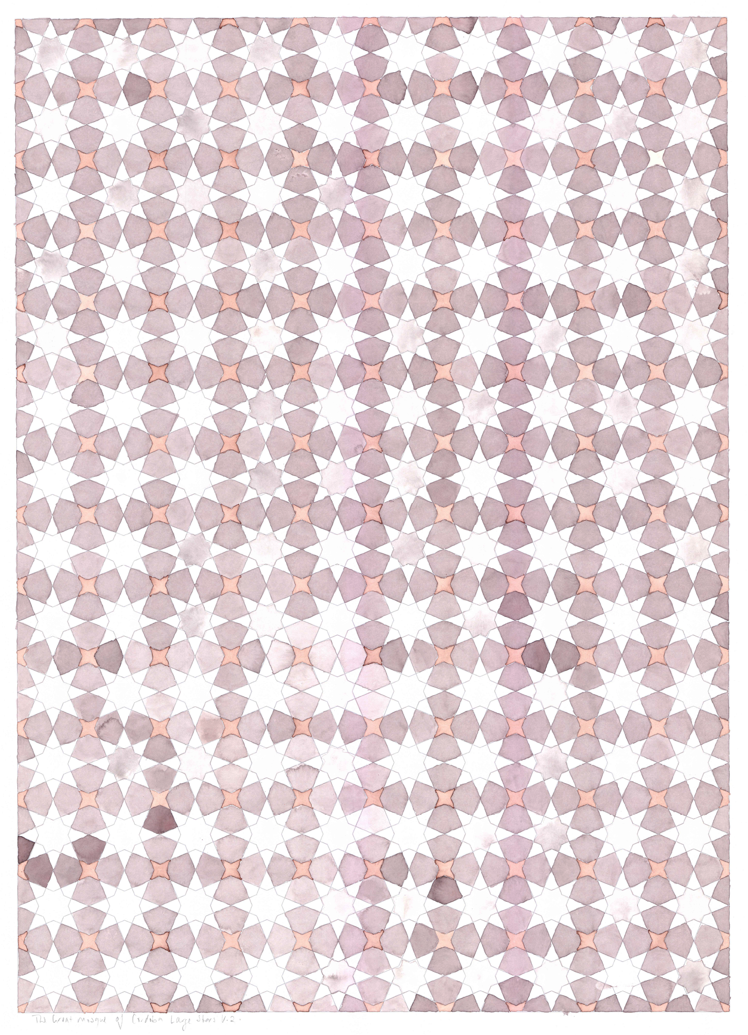 star pattern colouring sheet large format poster size watercolour paper