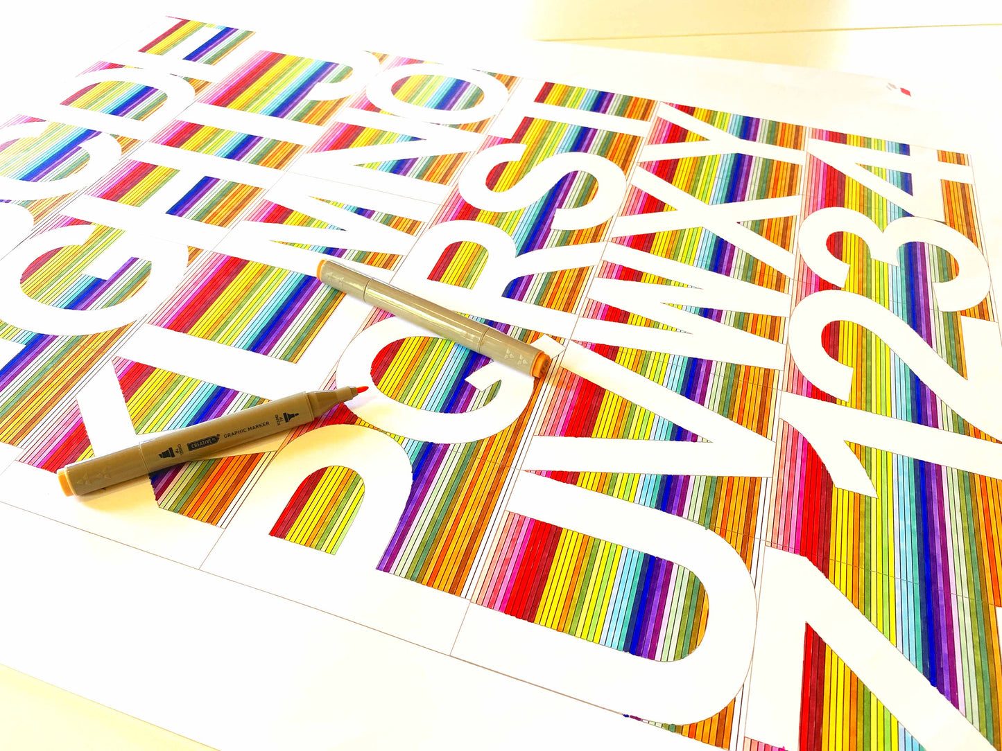 alphabet poster size colouring large format A1 for Copic Markers