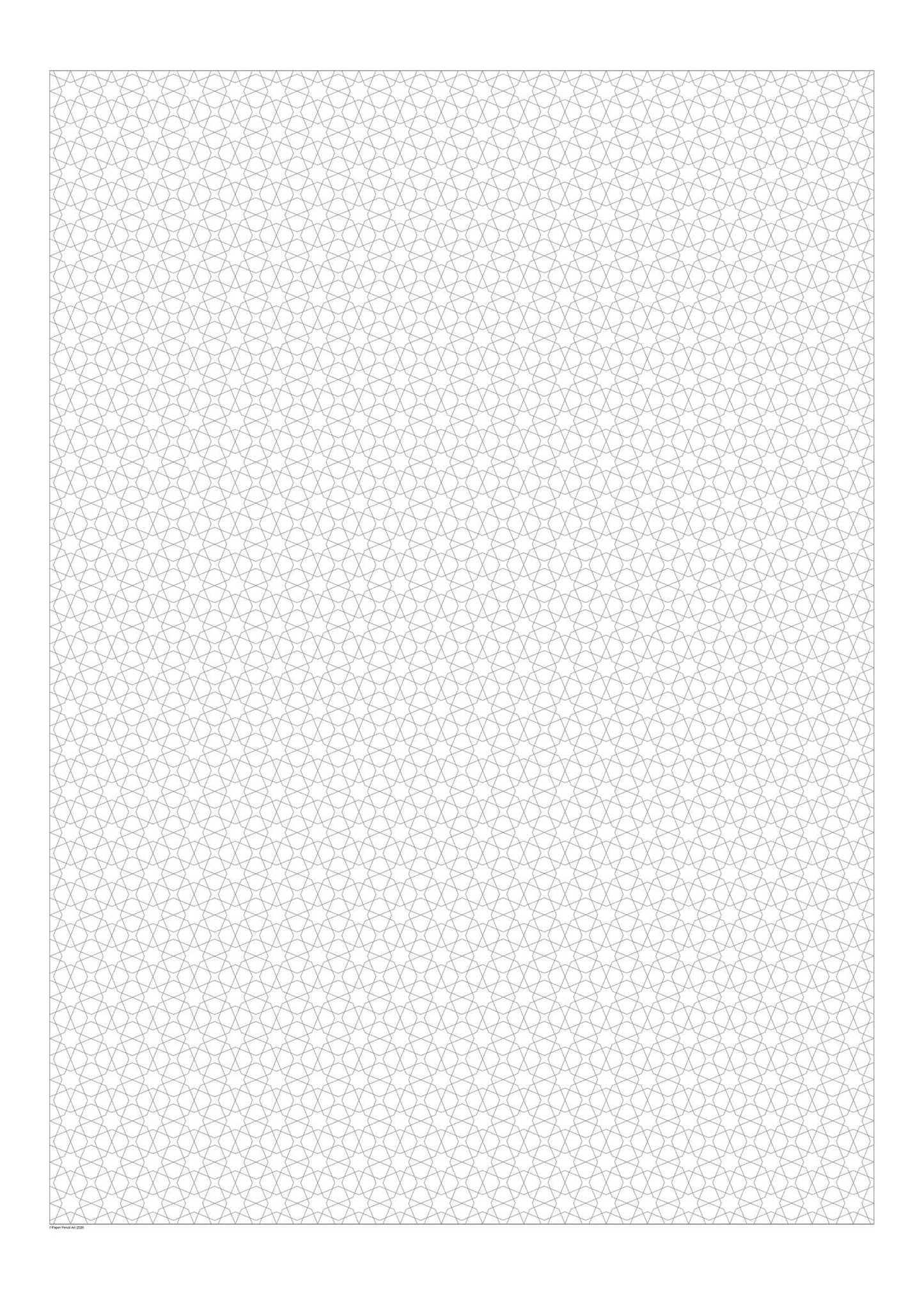 Ancient Pattern Number 1 Small Stars Watercolour Paper A1 Poster Size Coloring