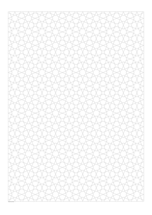 star pattern colouring sheet large format poster size watercolour paper