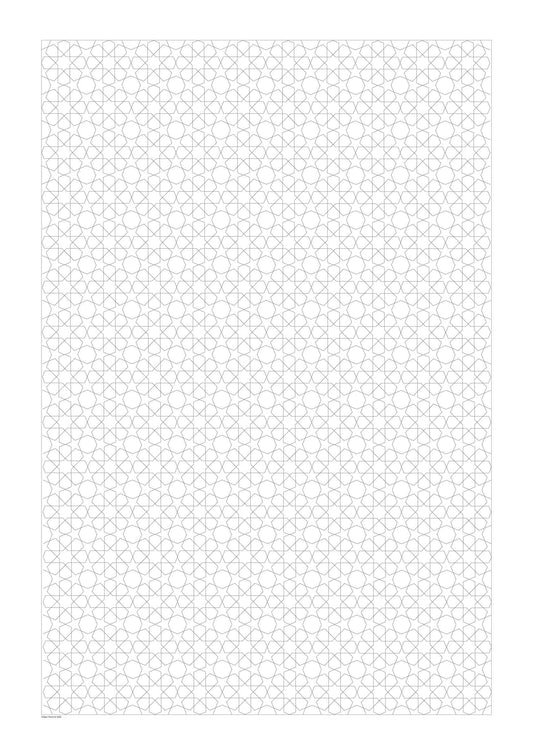 star pattern colouring sheet large format poster size watercolour paper