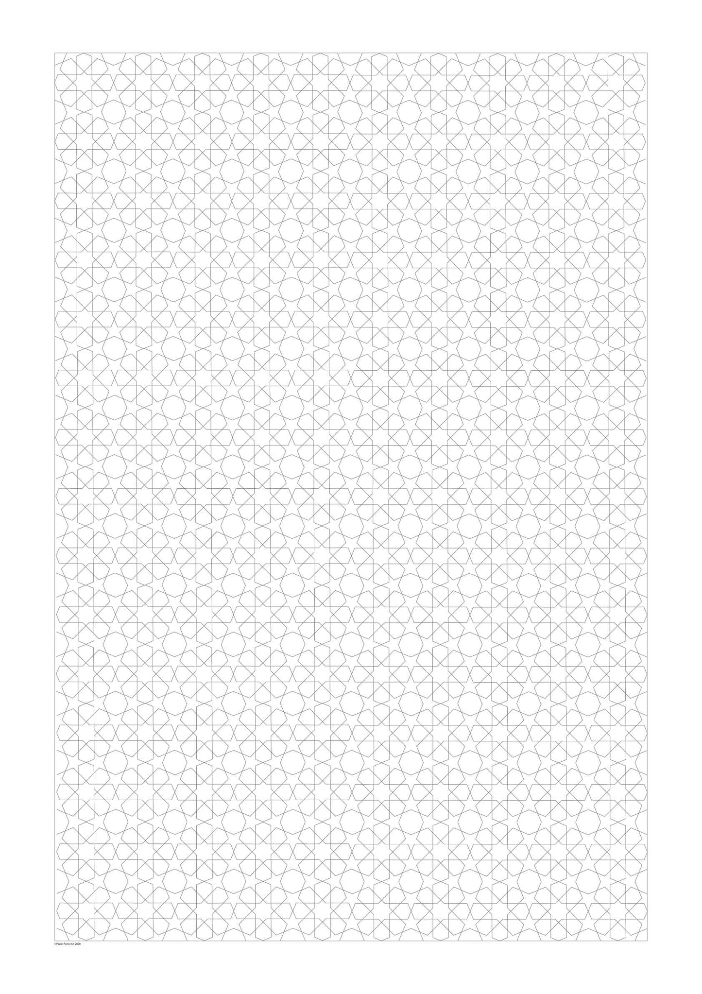 star pattern poster size colouring large format A1 for Copic Markers