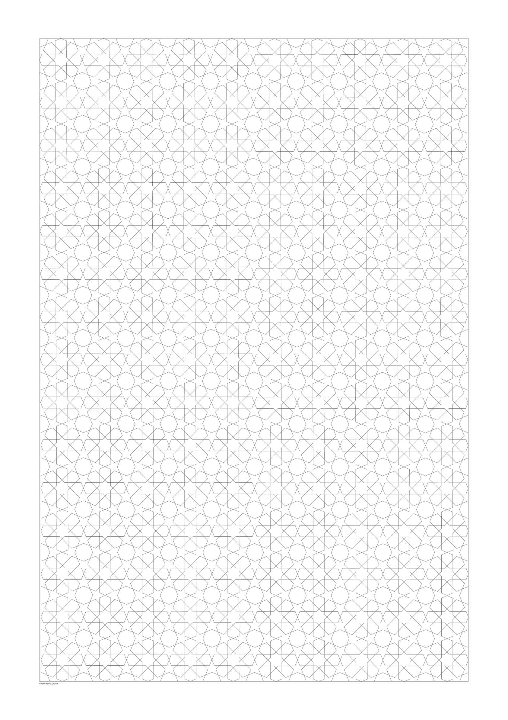 star pattern poster size colouring large format A1 for pencils