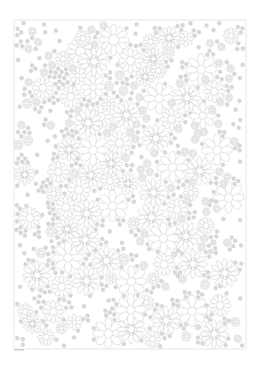 flower colouring sheet large format poster size watercolour paper