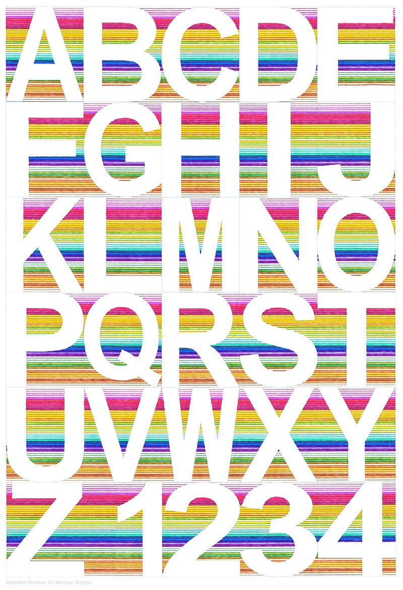 alphabet poster size colouring large format A1 for Copic Markers